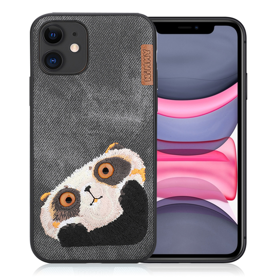 Nimmy Big Eyes iPhone 11 Embroidered Cover - Black