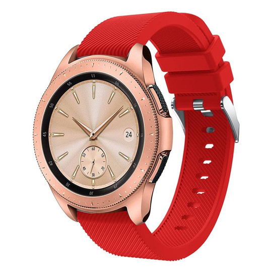 Samsung Galaxy Watch (42mm) kudottu pintainen silikooni muovinen kellon vaihto ranneke - Punainen