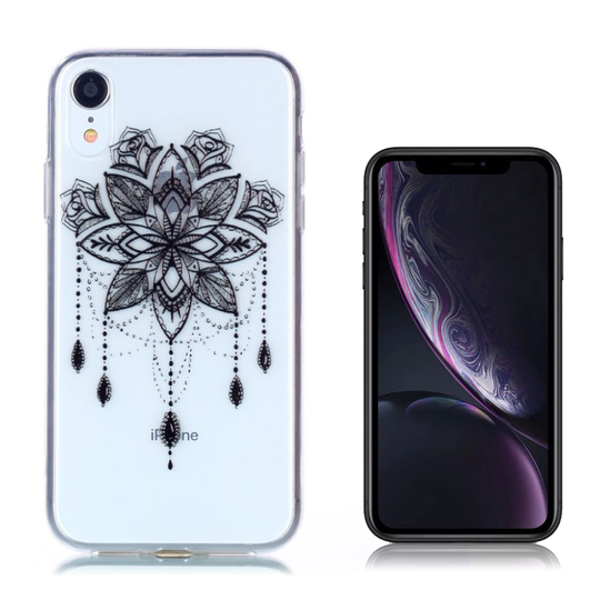 iPhone 9 Kuviollinen Pehmeä Silikooni Muovinen Takasuoja Kuori - Pitsi Kukka