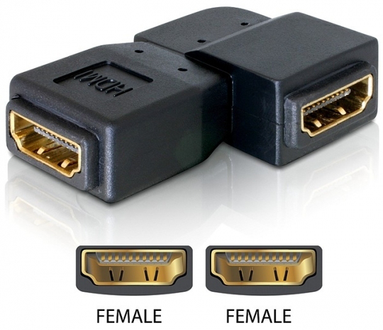 This HDMI Adapter By Delock Enables To Convert A HDMI Male Port Into A Female Port And Lead It 90°
