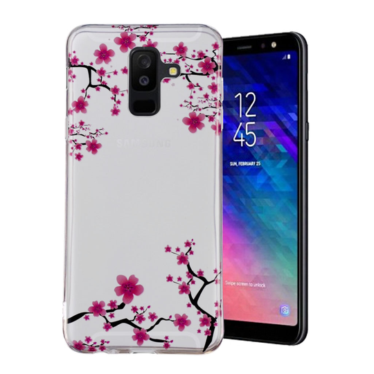 Samsung Galaxy A6 Plus TPU Muovi KuvallinenTakasupja Kuori - Kirsikka Kukat