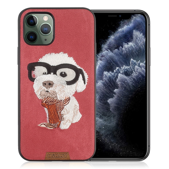 Nimmy Cute Pet iPhone 11 Pro Embroidered Cover - Red