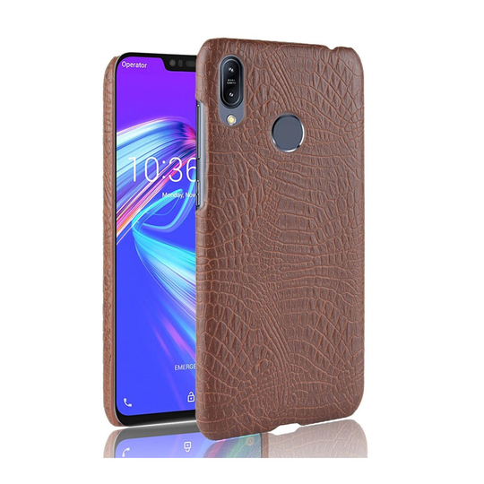 Asus ZenFone Max (M2) krokotiili pintainen nahkainen suojakotelo - Ruskea