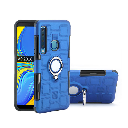 Samsung Galaxy A9 (2018) geometrinen kuosi hybrid suojakotelo - Vaaleansininen