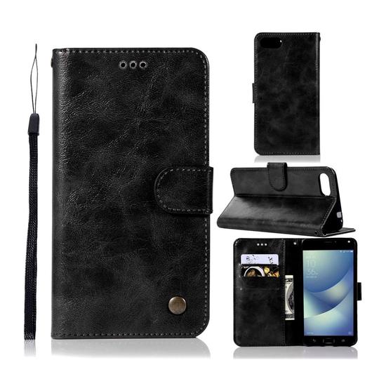 Asus Zenfone 4 Max ZC520KL retrotyylinen suojakotelo - Musta