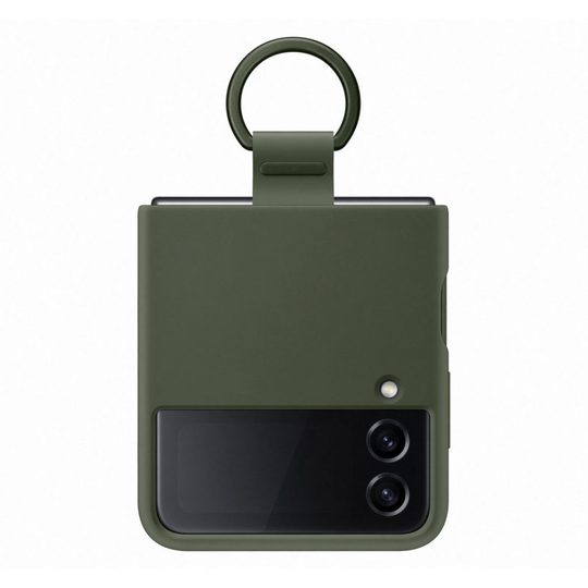 SAMSUNG Z FLIP4 SILICONE COVER WITH RING KHAKI