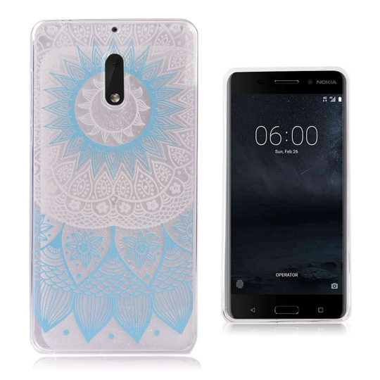 Nokia 6 trendikäs suojakuori - Sininen kukka