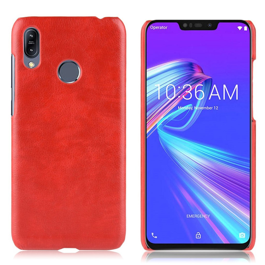 Asus ZenFone Max (M2) litsi pintainen nahkainen suojakotelo - Punainen