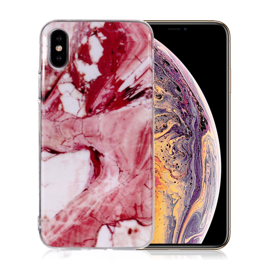 iPhone Xs Max IMD marmori kuviollinen silikooni muovinen pehmeä takasuoja kuori - Tyyli G