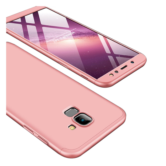 Samsung Galaxy A6 (2018) 3-Palainen Irrotettava Matta Muovinen Puhelinsuoja Kuori - Ruusu Kulta