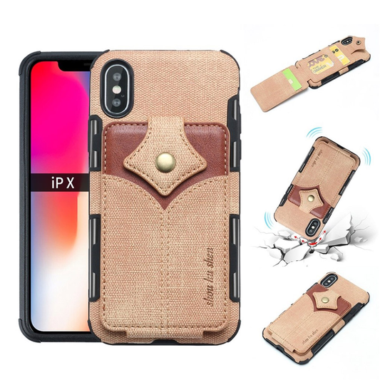 SHOUHUSHEN iPhone Xs Max vaahtera solki nahkainen suojakotelo - Kulta