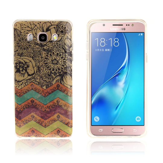 Ancher IMD Samsung Galaxy J5 (2016) Joustava Kuori - Chevron Ja Kukka