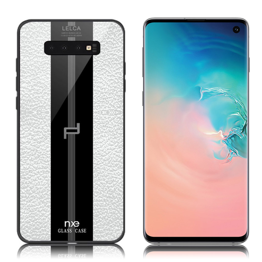 NXE LELCA Samsung Galaxy S10 kuvioinen suojakotelo - Valkoinen