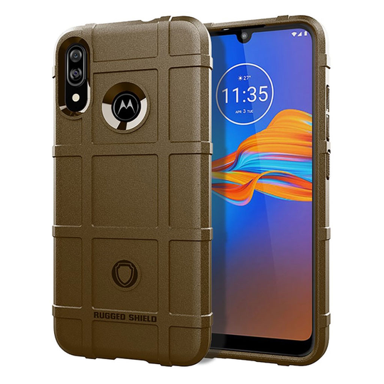 Rugged Shield Motorola Moto E6 Plus kuoret - Ruskea