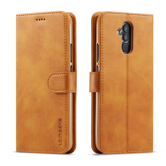 Huawei Mate 20 Lite LC.IMEEKE synteetti nahkainen lompakko suojakotelo - Ruskea