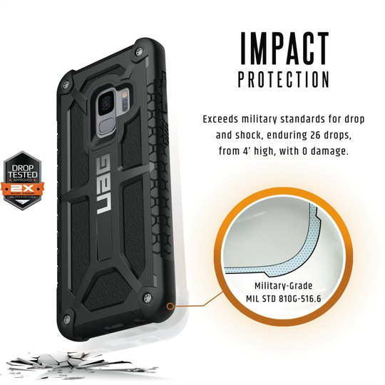 UAG Urban Armor Gear Monarch kestävä suojakotelo Samsung Galaxy S9 - Grafiitti Musta