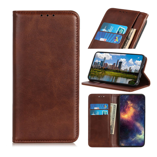 Samsung Galaxy A20e split leather case - Coffee