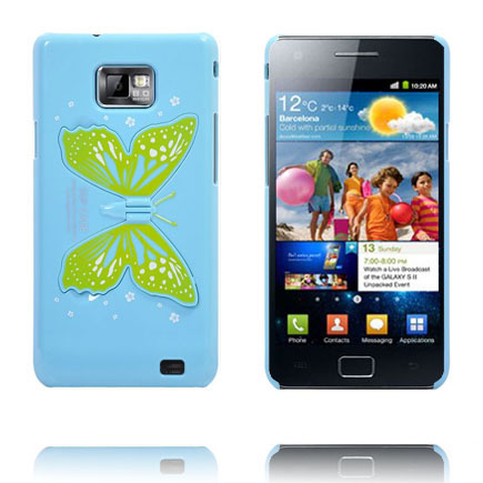 Perhosen Siipi - Standi (Vaaleansininen) Samsung Galaxy S2 Suojakuori