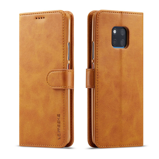 Huawei Mate 20 Pro LC.IMEEKE synteeetti nahkainen lompakko suojakotelo magneetti lukolla - Ruskea