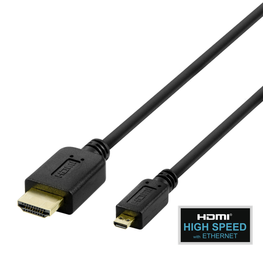 HDMI - Micro HDMI Cable, 4K UHD In 60Hz, 2m, Black