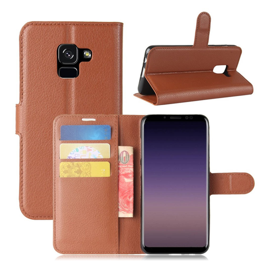 Samsung Galaxy A8 (2018) litsipintainen suojakotelo - Ruskea