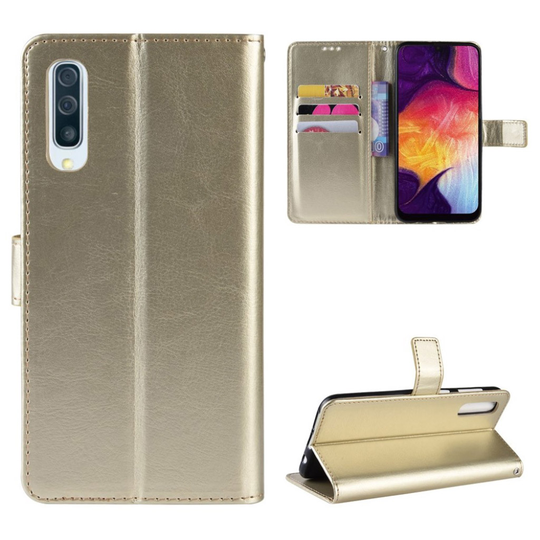 Crazy Horse Samsung Galaxy A50 leather case - Gold