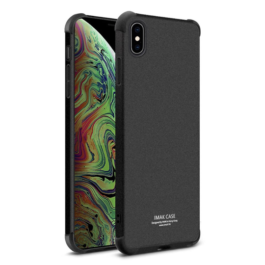 iPhone Xs Max IMAK iskukestävä silkin tuntuinen silikooni muovinen suojakuori - Matta Musta
