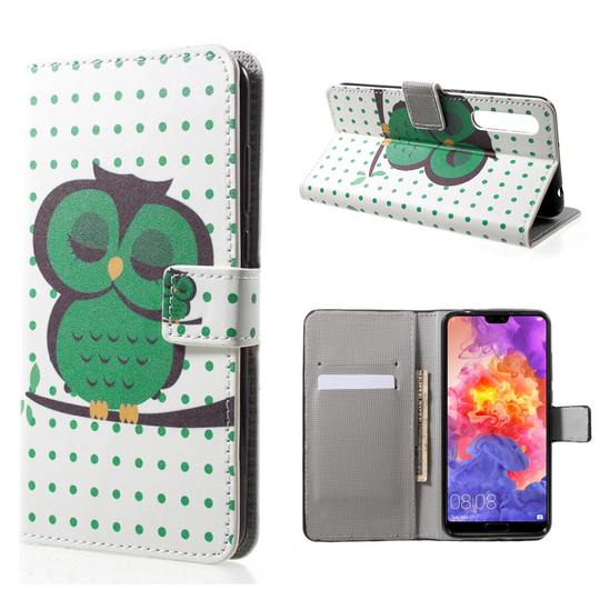 Huawei P20 Pro ainutlaatuinen suojakotelo - Vihreä pöllö
