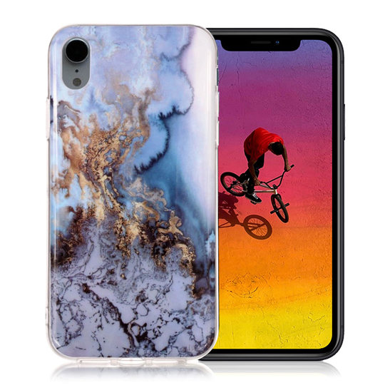 iPhone Xr Marmori IMD Kuviollinen Muovinen Takasuoja Kuori - Laava Marmori
