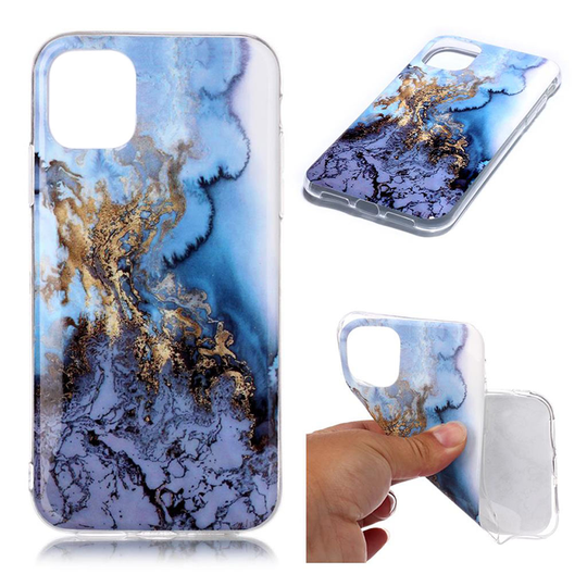Marble iPhone 11 kuoret - Sinertävä kultamarmori