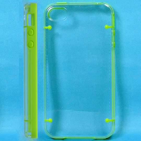 Tupla Materiaali - Kirkas Tausta (Vihreä) iPhone 4S Suojakuori