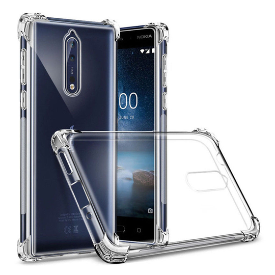 Nokia 8/9 Transparent Cover (Flexible) (Light blue)