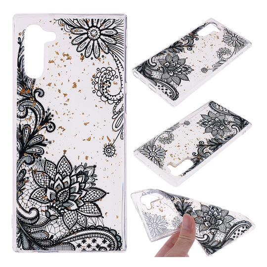 Deco Samsung Galaxy Note 10 kuoret - Musta Pitsi