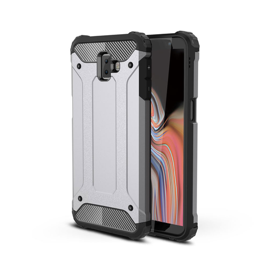 Samsung Galaxy J6 Plus (2018) kilpikova hybriidi muovinen takasuoja kuori - Harmaa