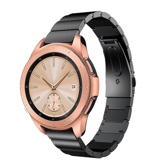 Samsung Galaxy Watch (42mm) ruostumaton teräs klassinen vaihdettava kellon ranneke perhos soljella - Musta