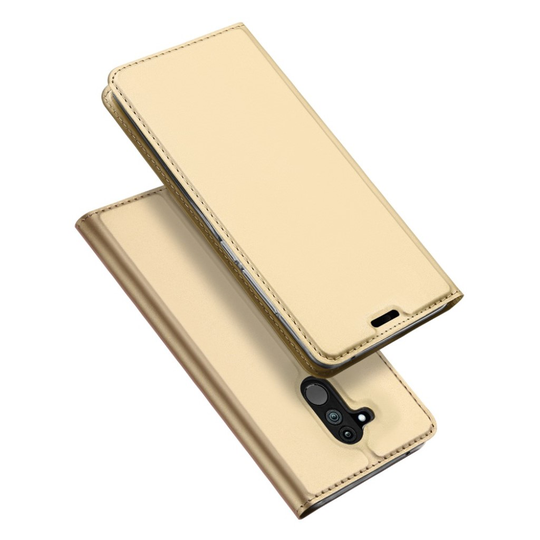 Huawei Mate 20 Lite DUX DUCIS hehkuva synteetti nahkainen suojakotelo kortti paikalla - Kulta