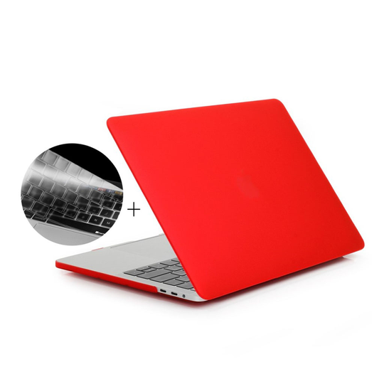 MacBook Pro 13 No Touchbar Matta Pintainen PC ja TPU Joustava Suoja Kuori - Punainen