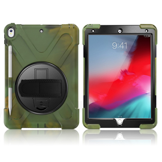 iPad Air (2019) X-Shape swivel suojakotelo - Camouflage