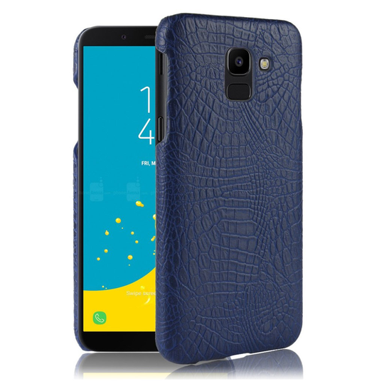 Samsung Galaxy J6 (2018) Krokotiili Pintainen Synteetti Nahkainen Muovi takasuoja Kuori - Sininen