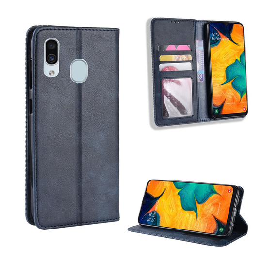 Samsung Galaxy A40 vintage leather case - Blue