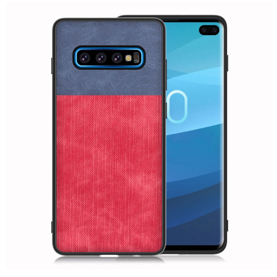 Samsung Galaxy S10 Plus jeans cloth case - Blue / Red
