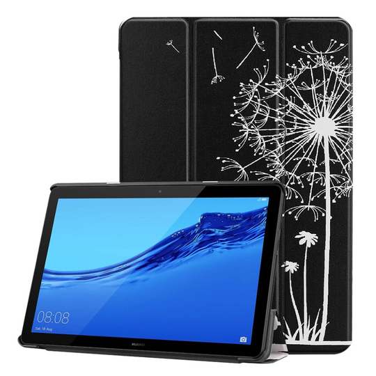 Huawei MediaPad T5 tablettiin kuviollinen synteetti nahkainen muovinen suojaava kuori - Voikukat