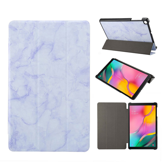 Samsung Galaxy Tab A 10.1 (2019) marble tri-fold leather case - Purple