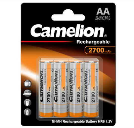 Camelion ladattava AA NiMH akku 2700 mAh - 4 kpl + kotelo
