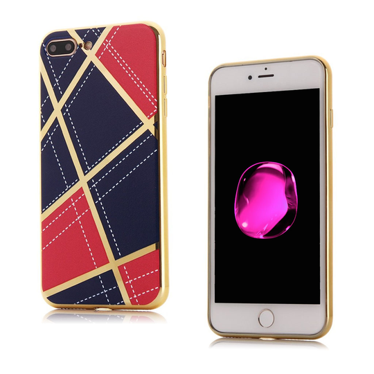 Lindberg Phone 7 Plus / 8 Plus Kuori Geometrisellä Kuviolla - Sininen / Punainen