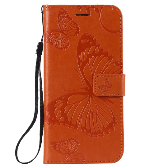 Huawei P Smart 2019 painettu Perhonen nahkainen flip suojakotelo - Oranssi