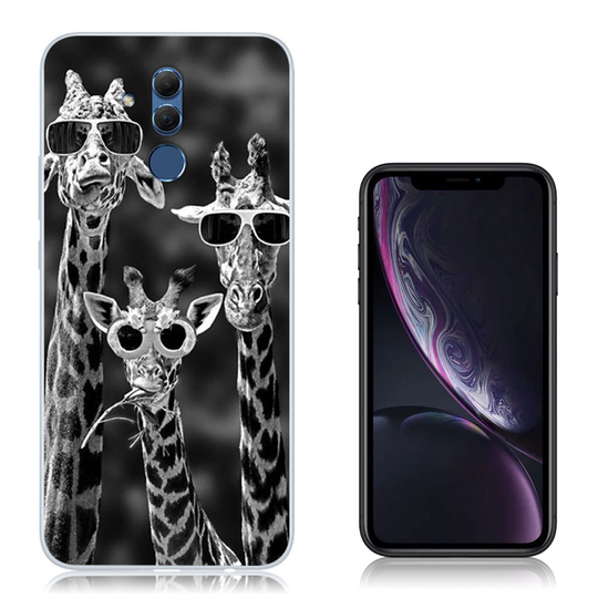 Huawei Mate 20 Lite kuviollinen silikooni muovinen takasuoja kuori mikä on joustava - Kirahvit