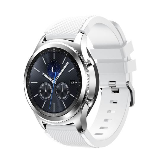 Samsung Gear S3 Trendikäs Joustava Silikoni Kellon Ranneke - Valkoinen