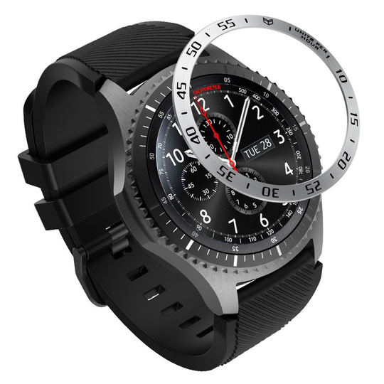 Samsung Gear S3 Frontier cool metal watch frame - Silver / Black