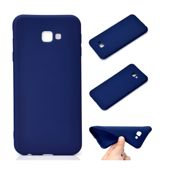 Samsung Galaxy J4 Plus (2018) kaksipuolinen matta pintainen silikooninen takasuoja kuori - Sininen